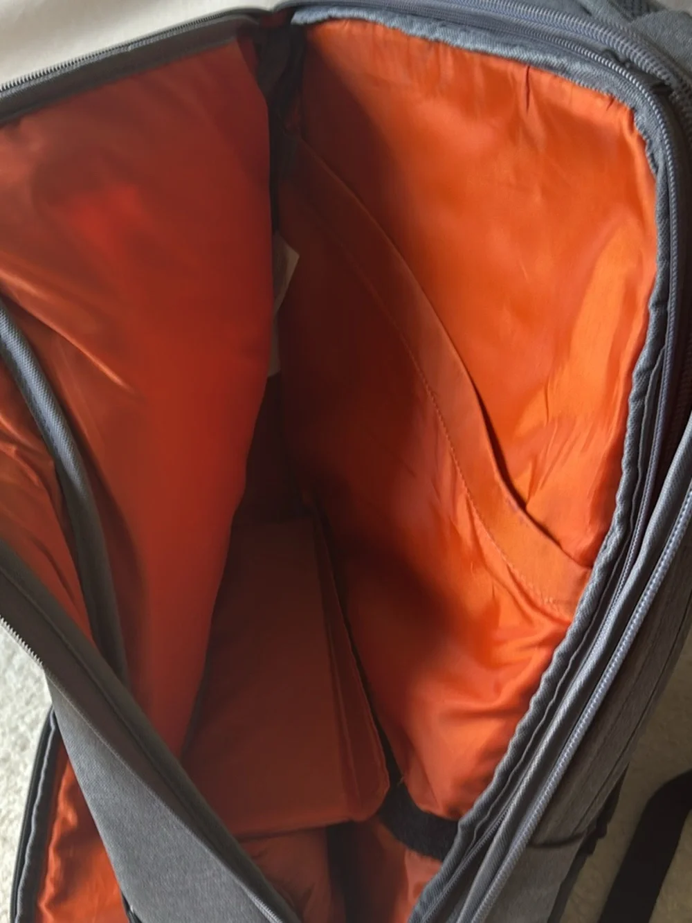 eBags Professional Slim Laptop Backpack - Heather Gray with Orange Lining